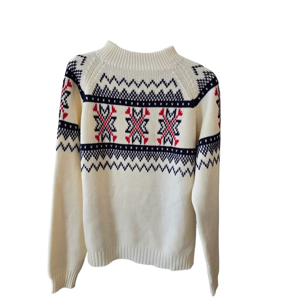 Vintage 70's  J.C. Penny McG Nordic Fair Isle Ski Sweater Pullover Size L